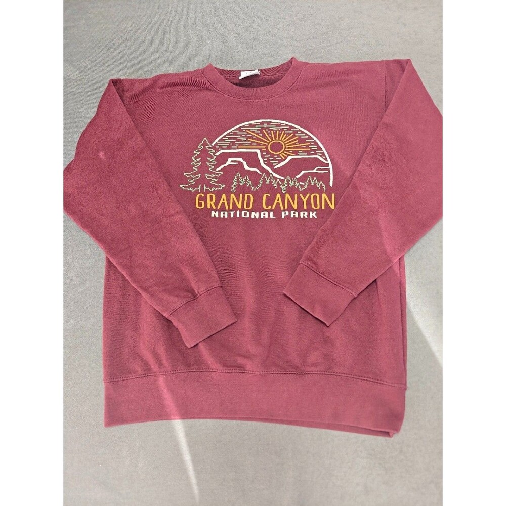 Prairie Mountain Grand Canyon National Park Sweatshirt Medium Burgundy Graphic